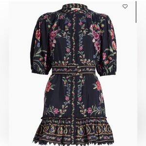 ✨NEW✨FARM rio Belle Garden Floral Print Mini Dress Size Small Black